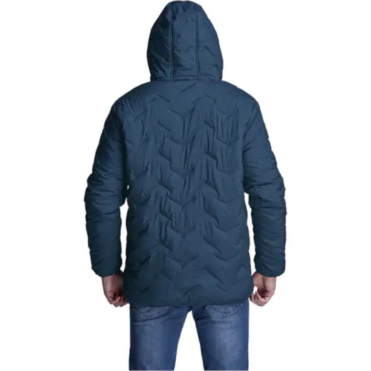 Mock-Quilt Hooded Puffer Back